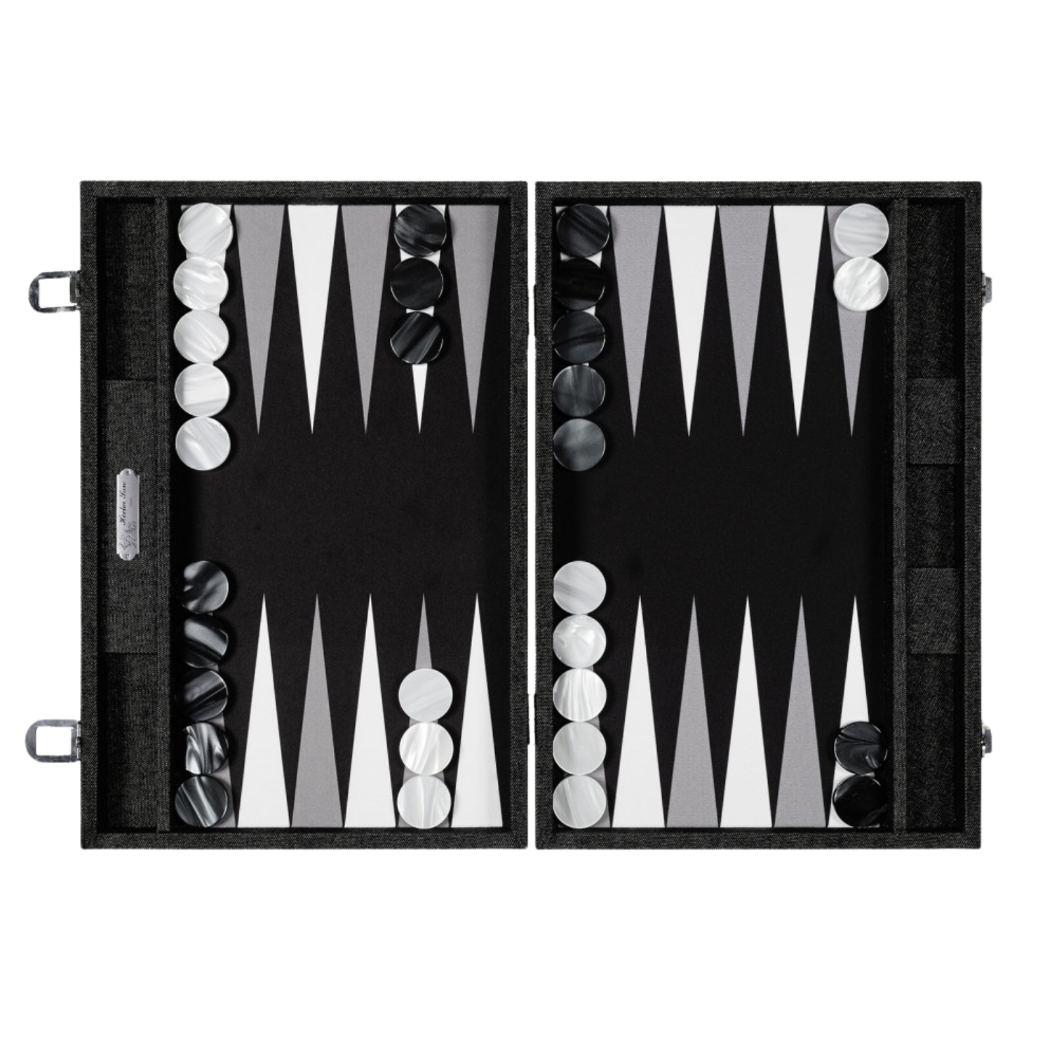 HECTOR SAXE BACKGAMMON ΑLCANTARA TOILE BLACK DENIM