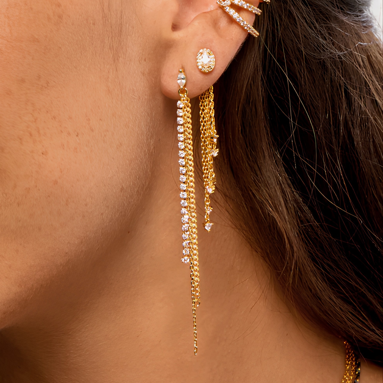 MYA BAY FRAME GOLD PLATED EARRINGS