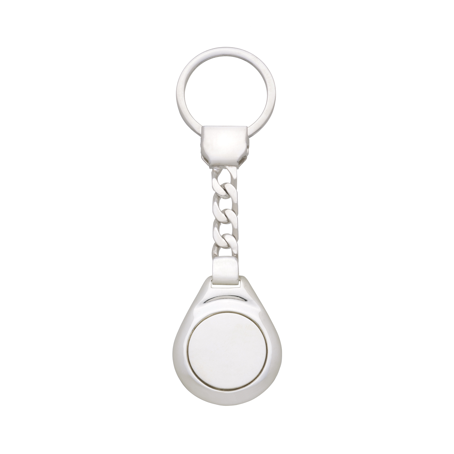 SILVER KEYCHAIN ROUND PLATE