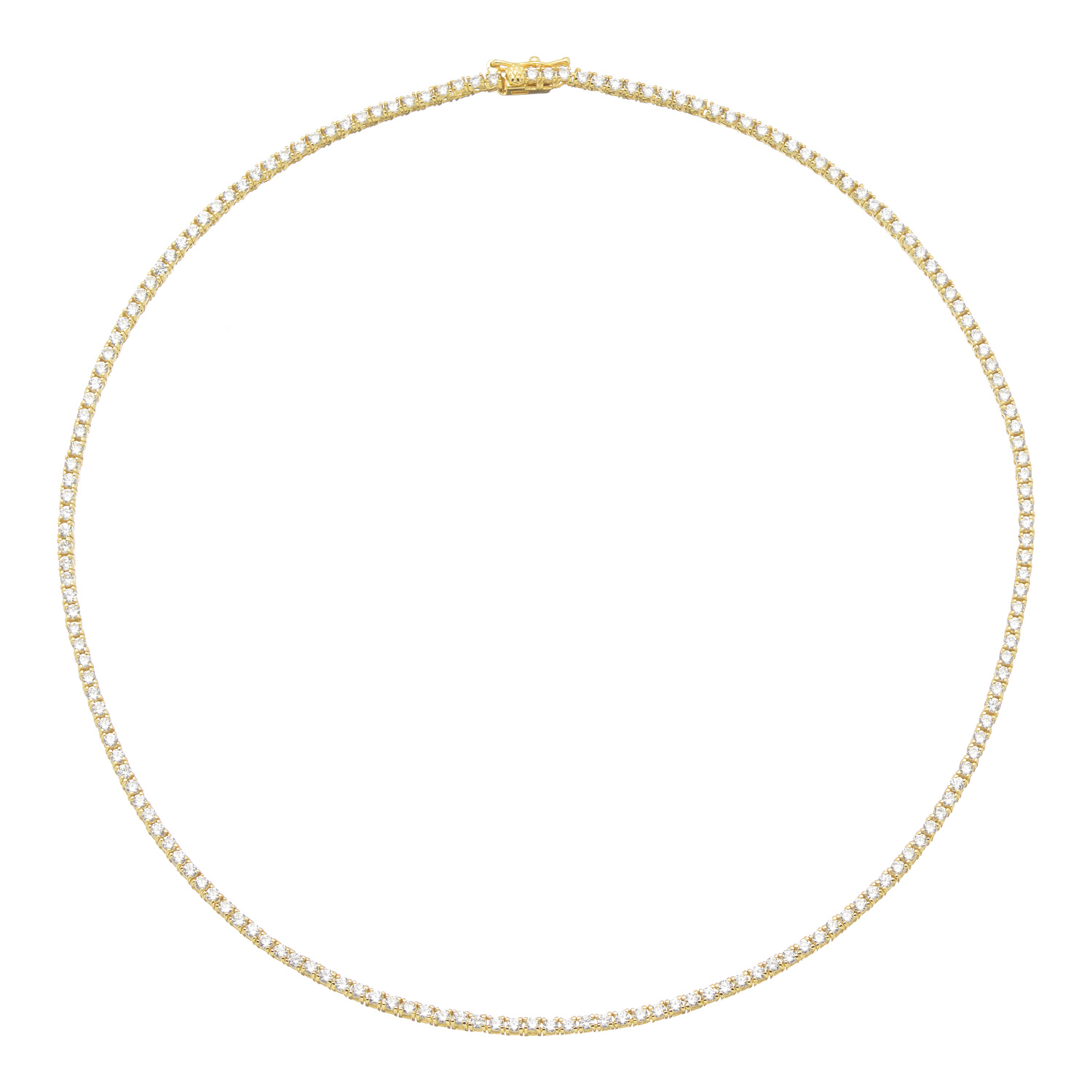 GOLD PLATED TENNIS NECKLACE WITH ZIRCON