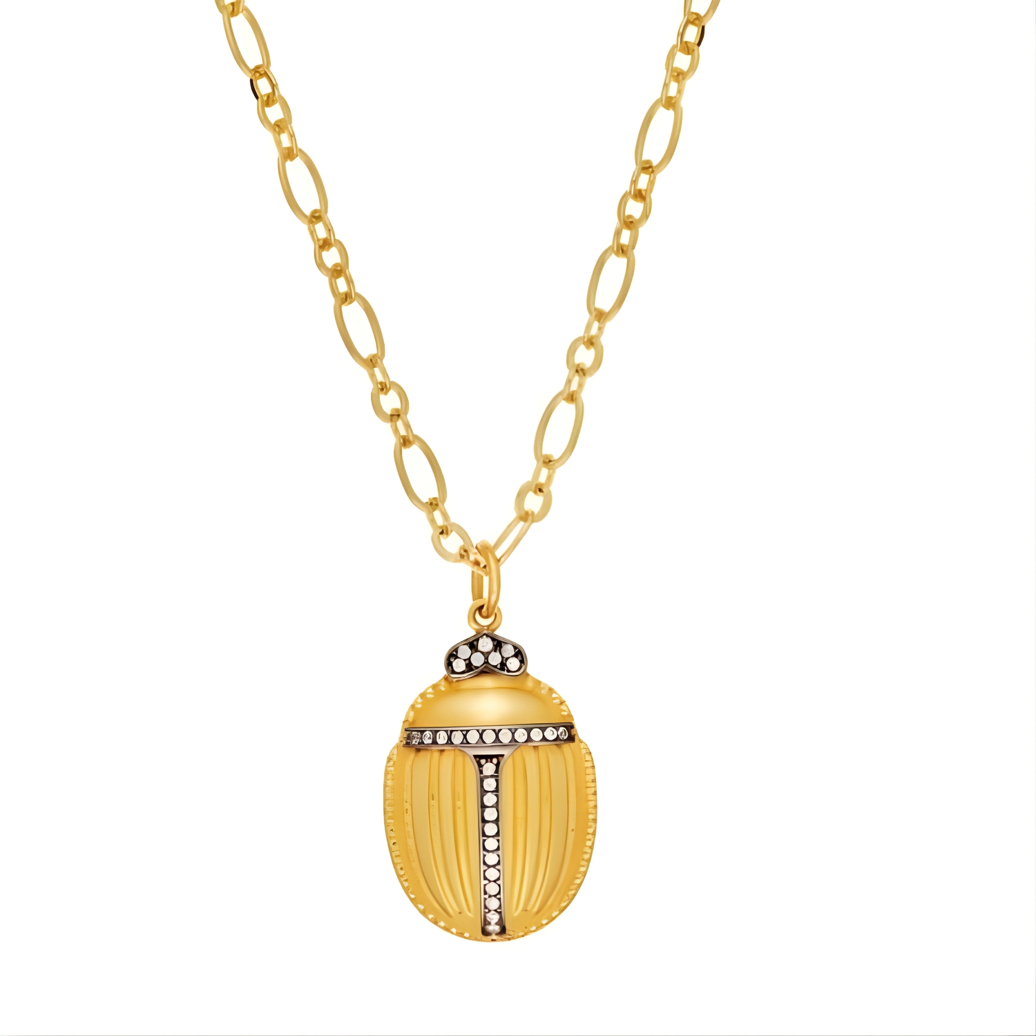 GOLD PLATED BEETLE PENDANT NECKLACE