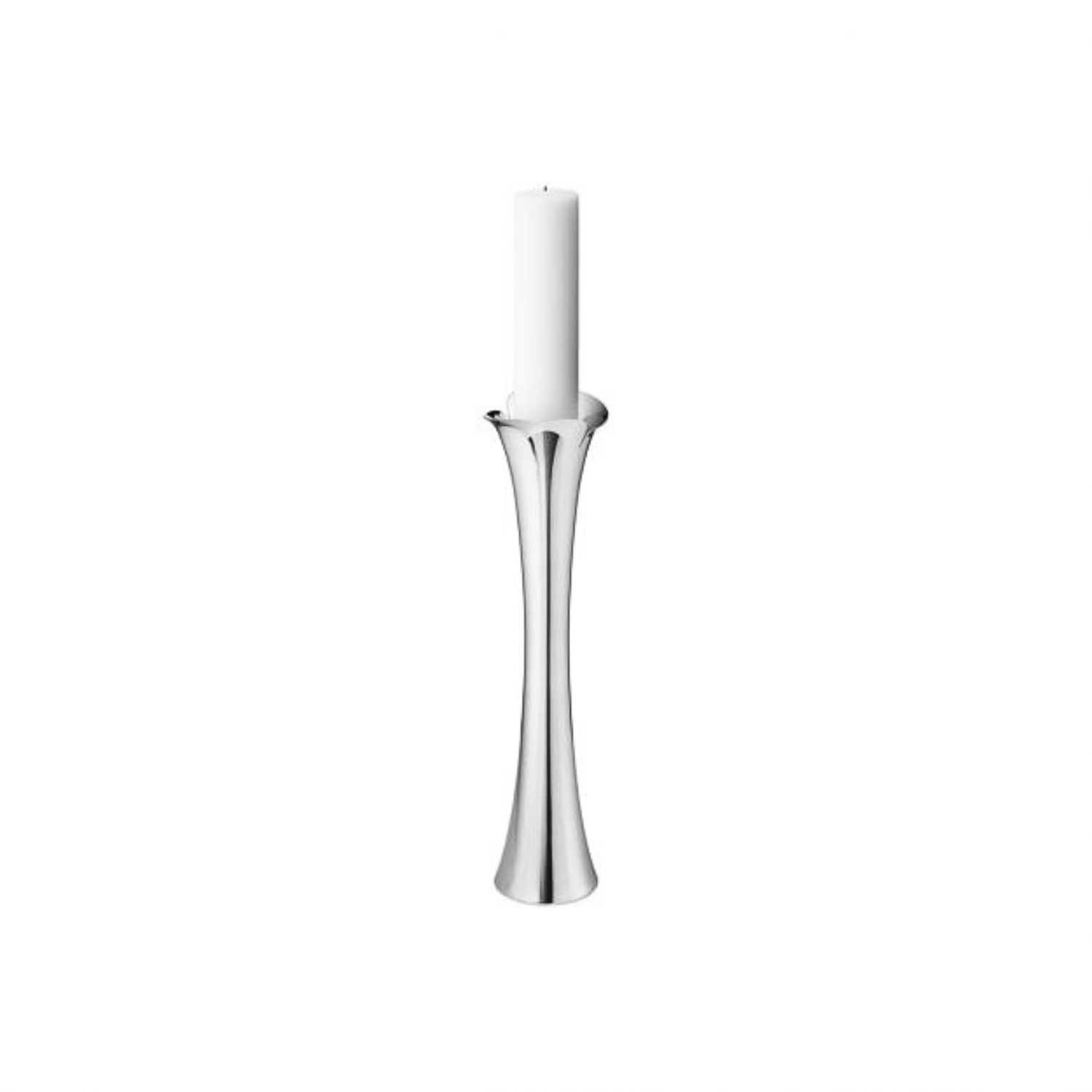 GEORG JENSEN BLOOM STAINLESS STEEL FLOOR CANDLEHOLDER