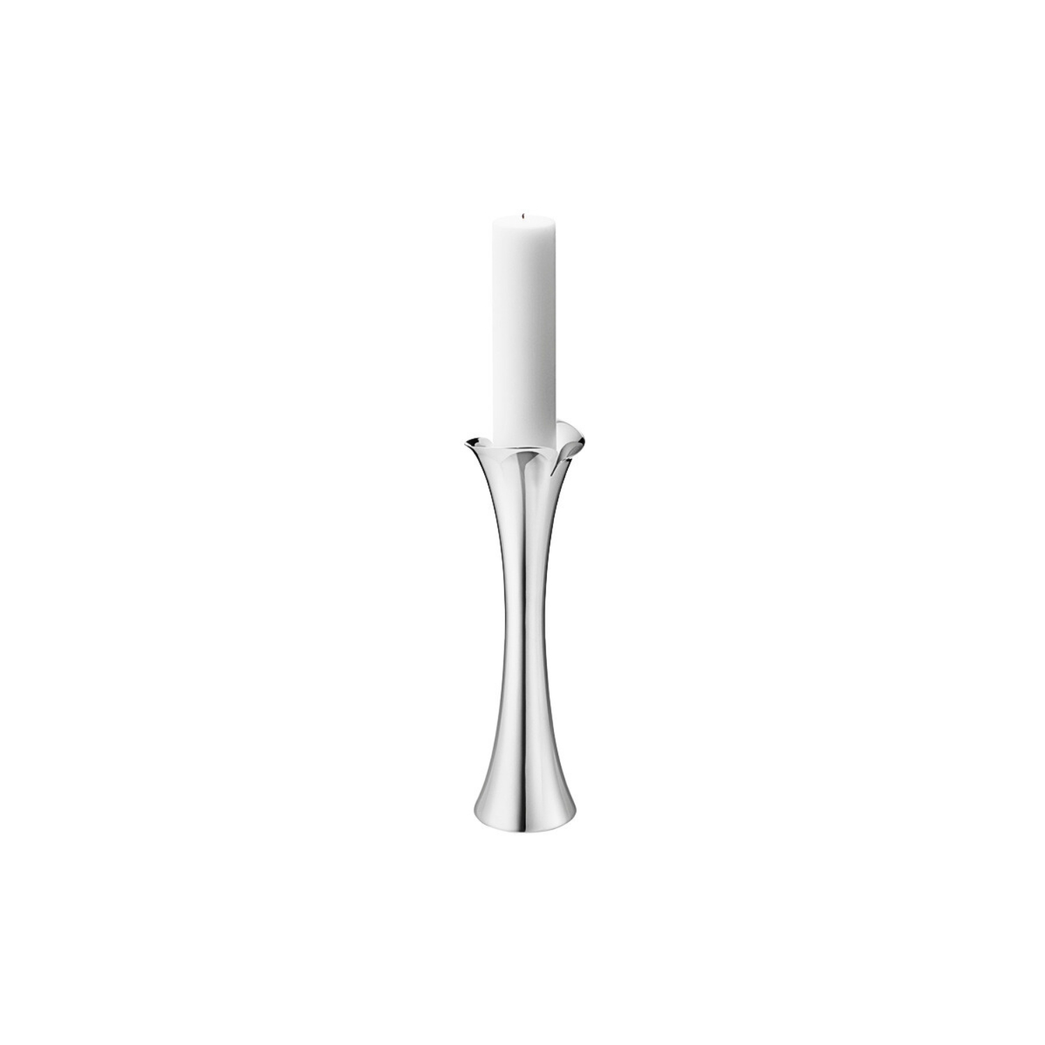 GEORG JENSEN BLOOM STAINLESS STEEL FLOOR CANDLEHOLDER