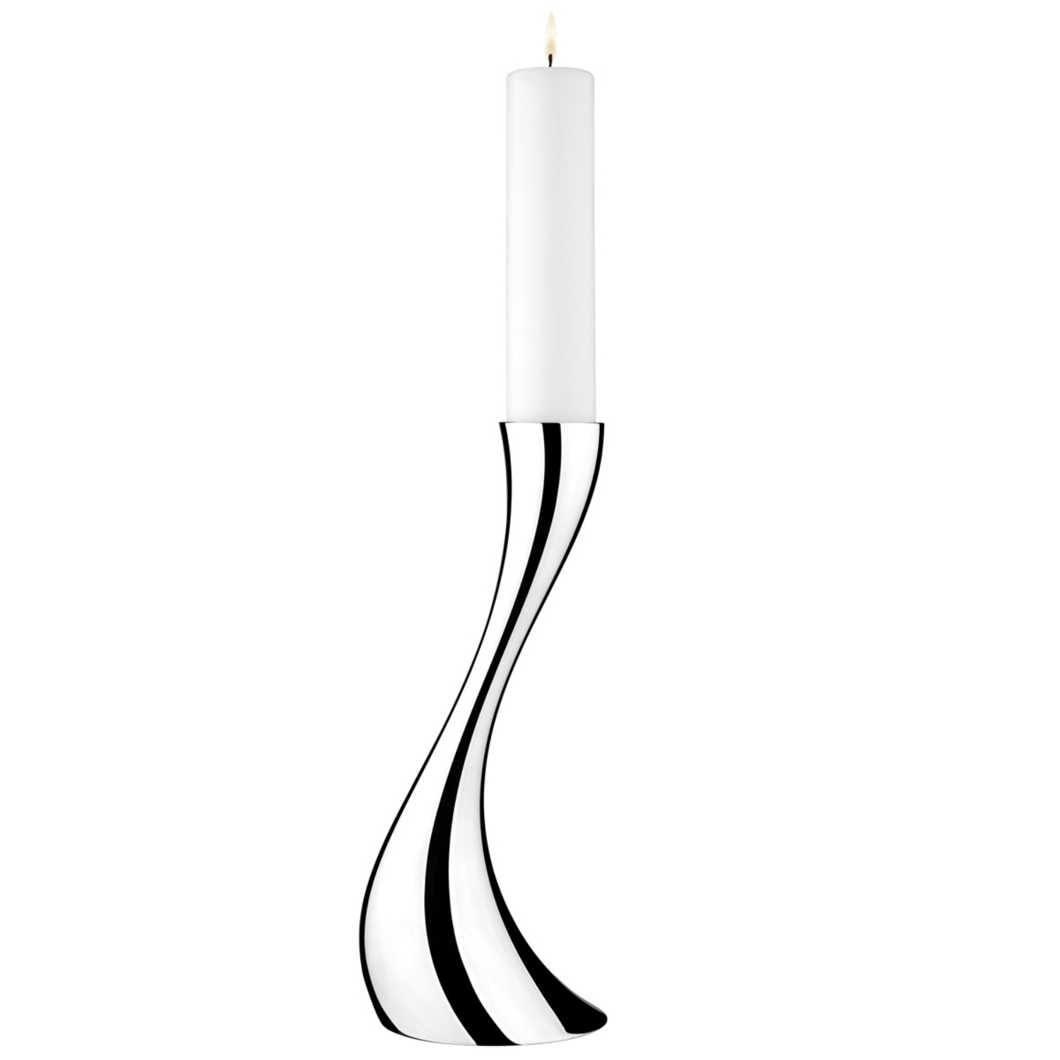 GEORG JENSEN COBRA FLOOR CANDLEHOLDER IN MIRROR STAINLESS STEEL