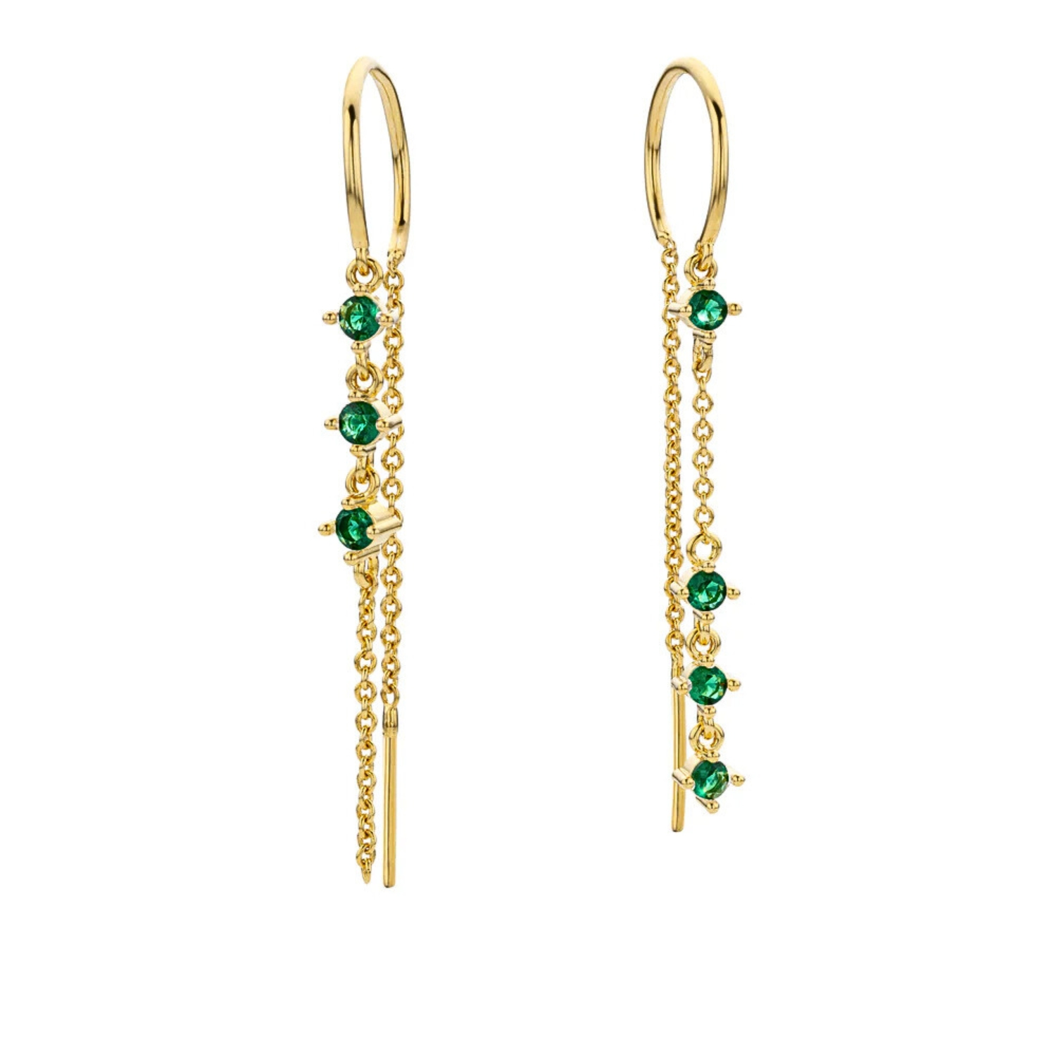 ΜΥΑ ΒΑΥ GOLD PLATED EARRINGS GREEN RIALTO