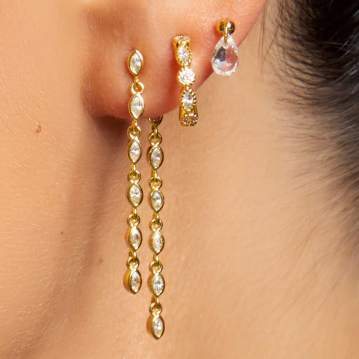 MYA BAY GOLD PLATED EARRINGS CRY ME A RIVER