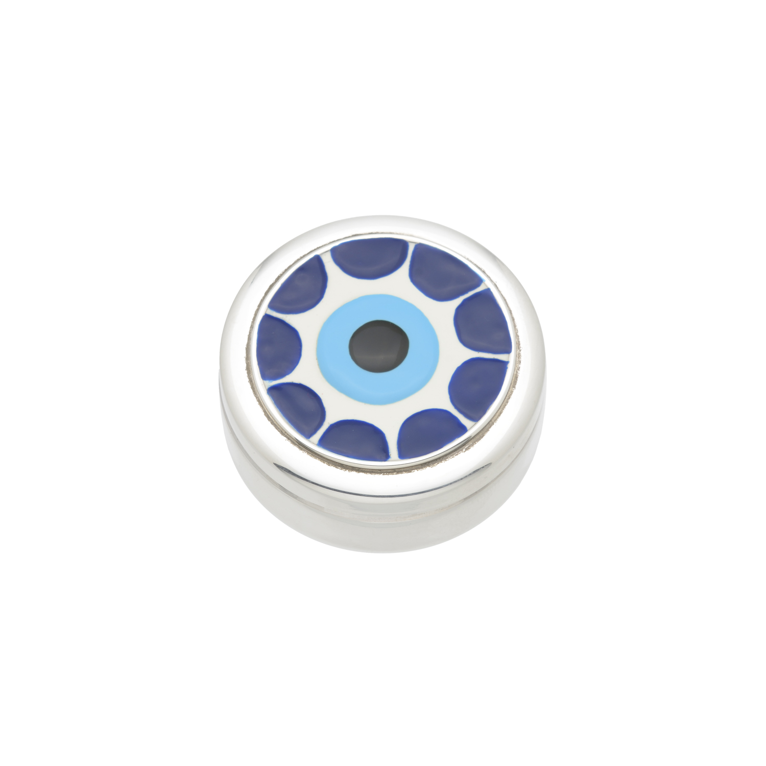 SILVER TABLEWARE CHARM BOX WITH ENAMEL