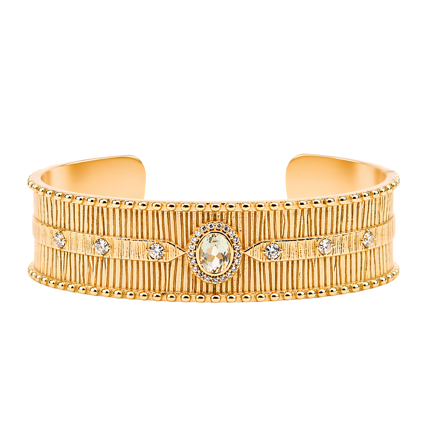 DIAPERIS GOLD-PLATED KOS BRACELET WITH GREEN AMETHYST