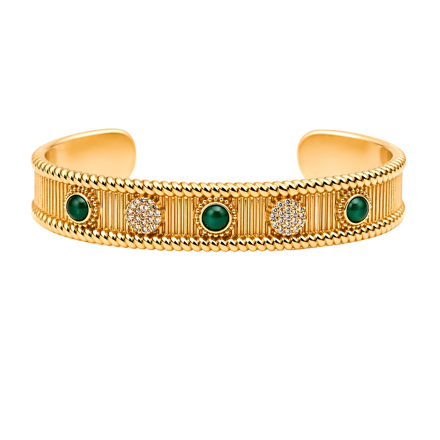 DIAPERIS GOLD PLATED BRACELET LORINA WITH GREEN ONYX
