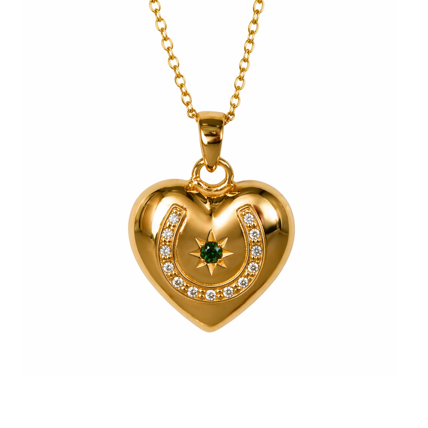 DIAPERIS GOLD-PLATED JENNY NECKLACE WITH GREEN TOURMALINE