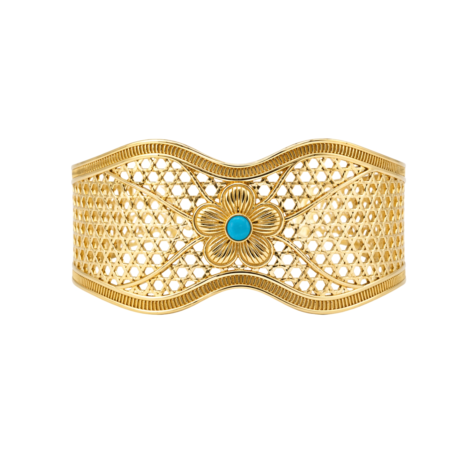 DIAPERIS GOLD PLATED BRACELET HERA WITH TURQUOISE