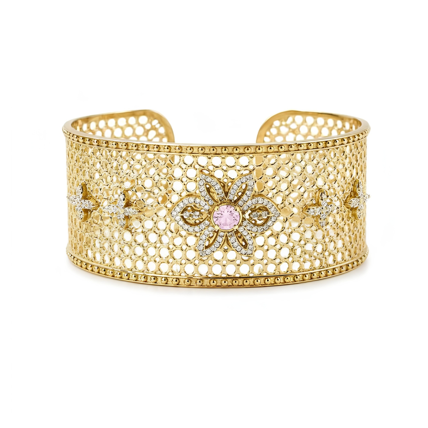 DIAPERIS GOLD PLATED BRACELET ARIANE WITH PINK TOURMALINE