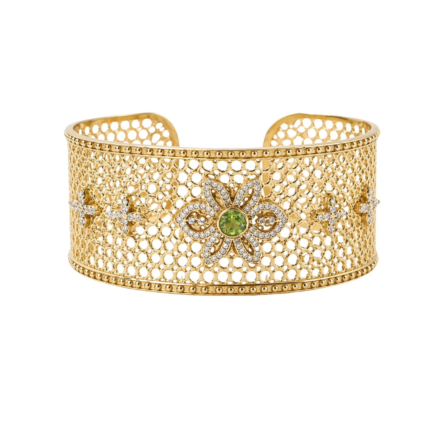 DIAPERIS GOLD PLATED ARIANE BRACELET WITH GREEN TOURMALINE