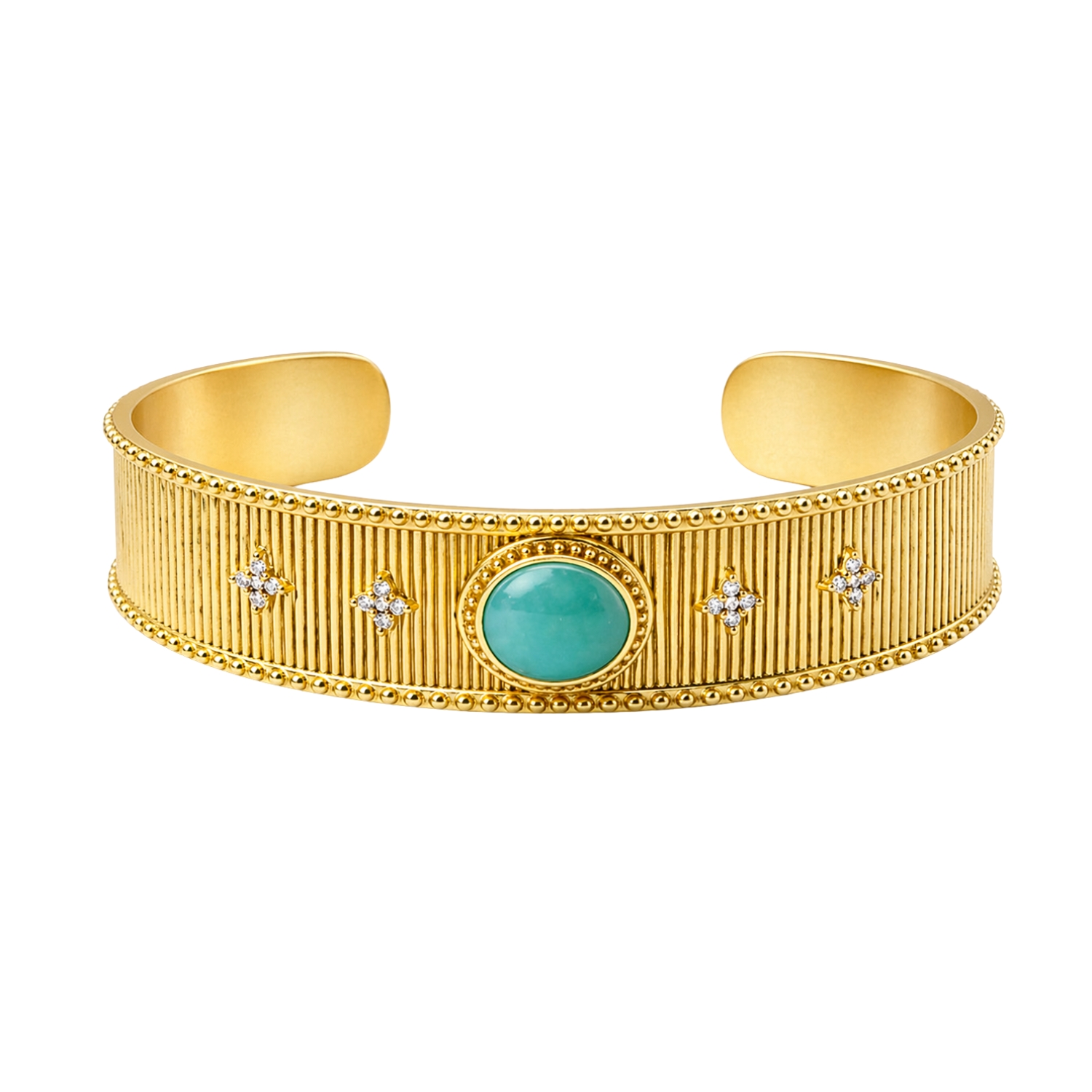 DIAPERIS GOLD PLATED BRACELET BACCO WITH AMAZONTE