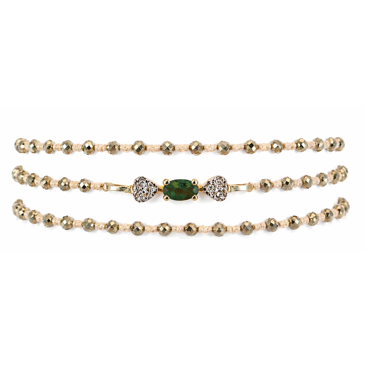 DIAPERIS GOLD PLATED CALYS BRACELET WITH GREEN TOURMALINE