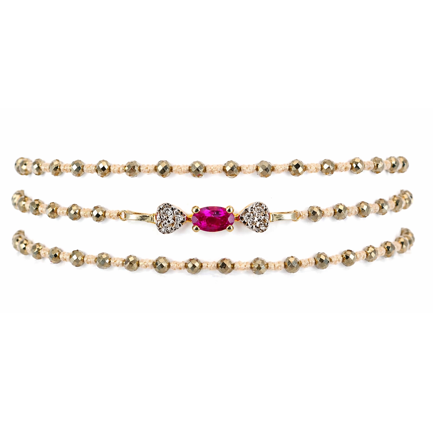 DIAPERIS GOLD PLATED CALYS BRACELET WITH SEMI PRECIOUS STONES