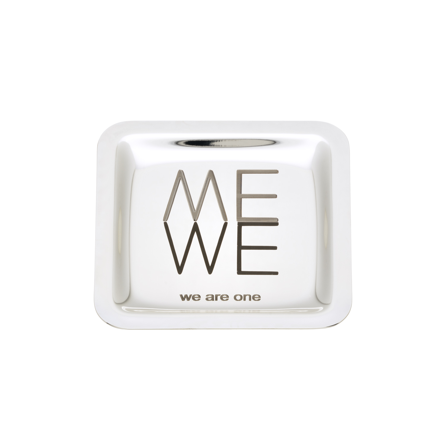 BONBONIERRE SILVER PLATED TRAY WITH ENGRAVING (ME-WE ) (WE ARE ONE)
