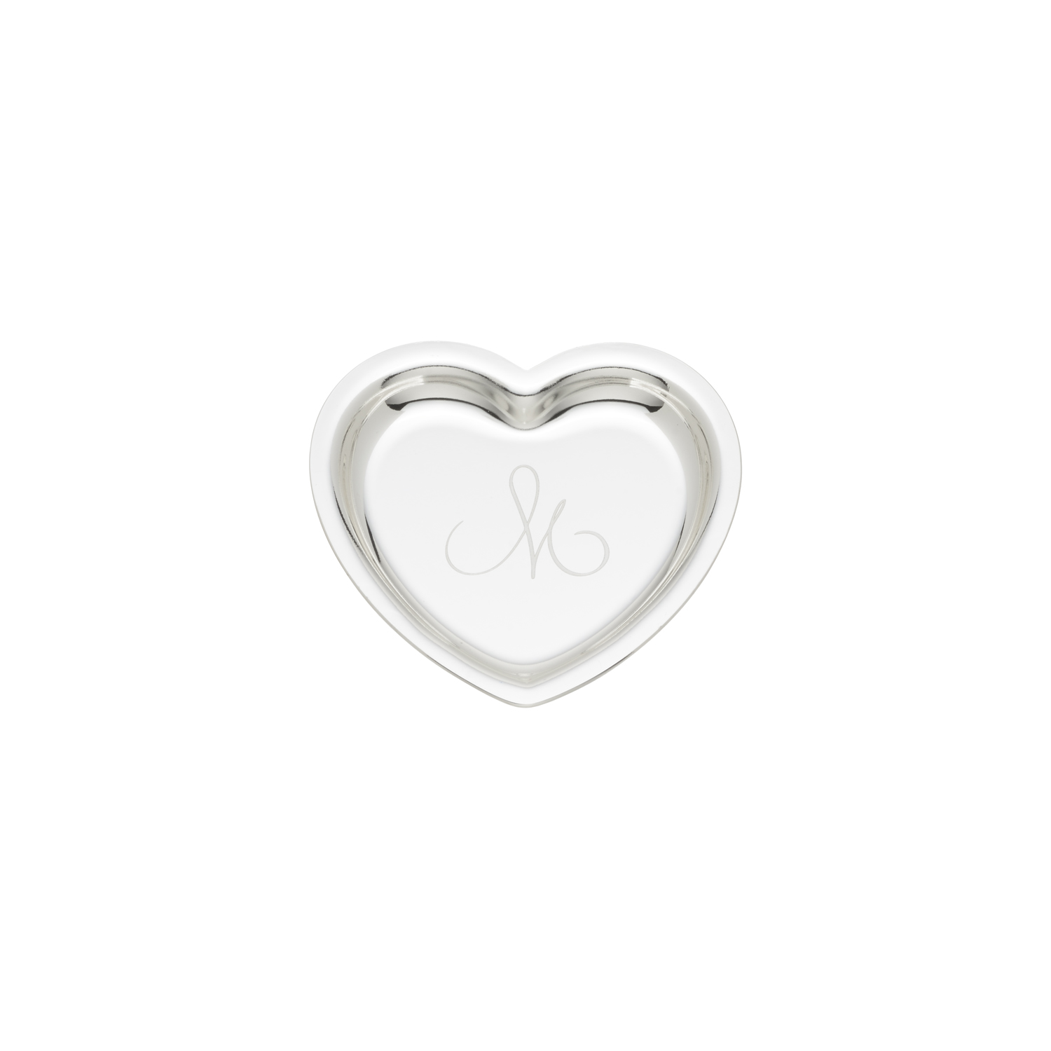 BONBONIERRE SILVER PLATED HEART TRAY WITH ENGRAVING