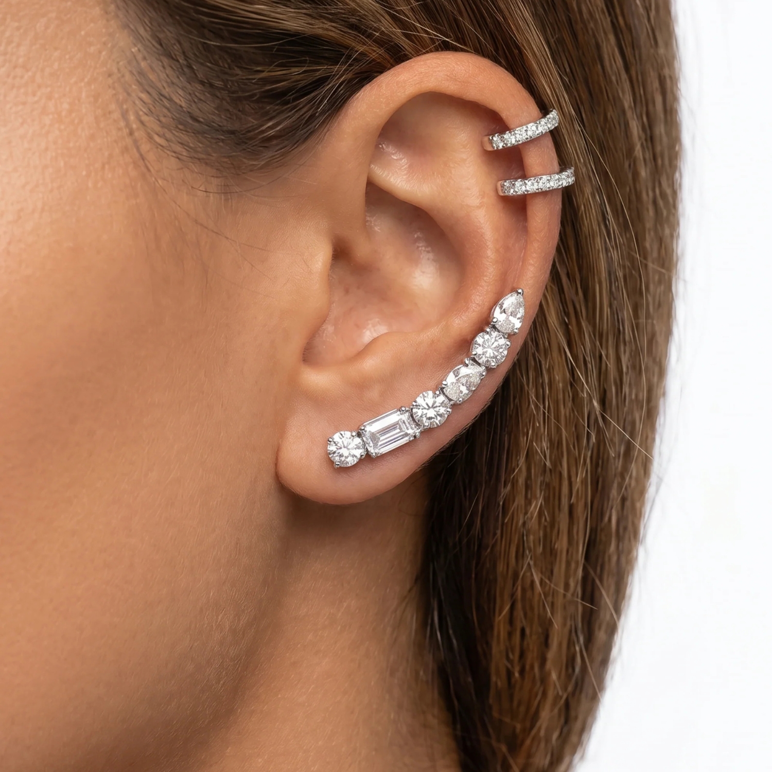 HYBRID EAR CLIMBER SILVER
