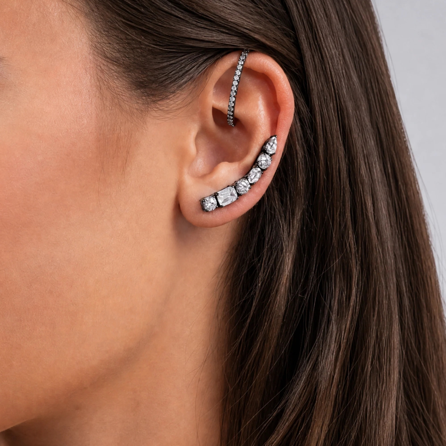 HYBRID EAR CLIMBER ΜΑΥΡΟ