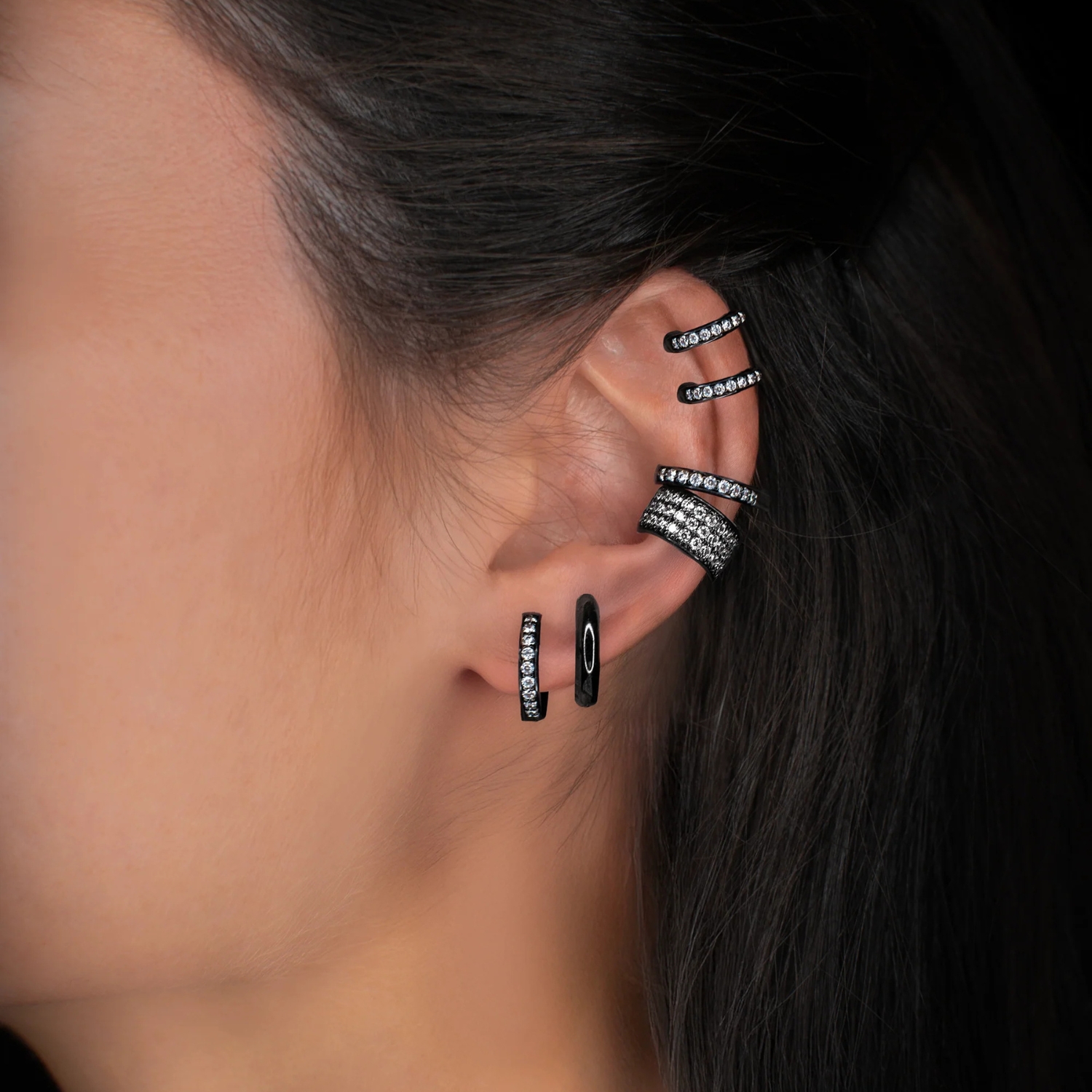 EDGE DUO EAR CUFF BLACK