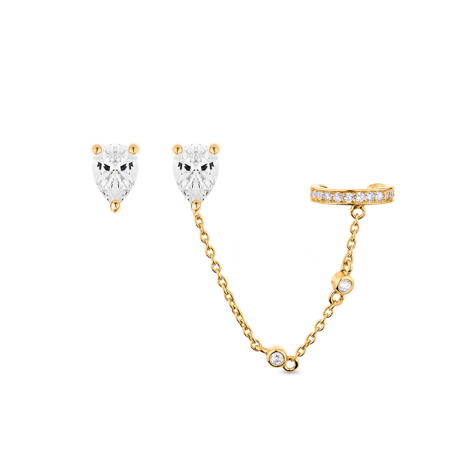 PURE STUD & EAR CUFF SET GOLD