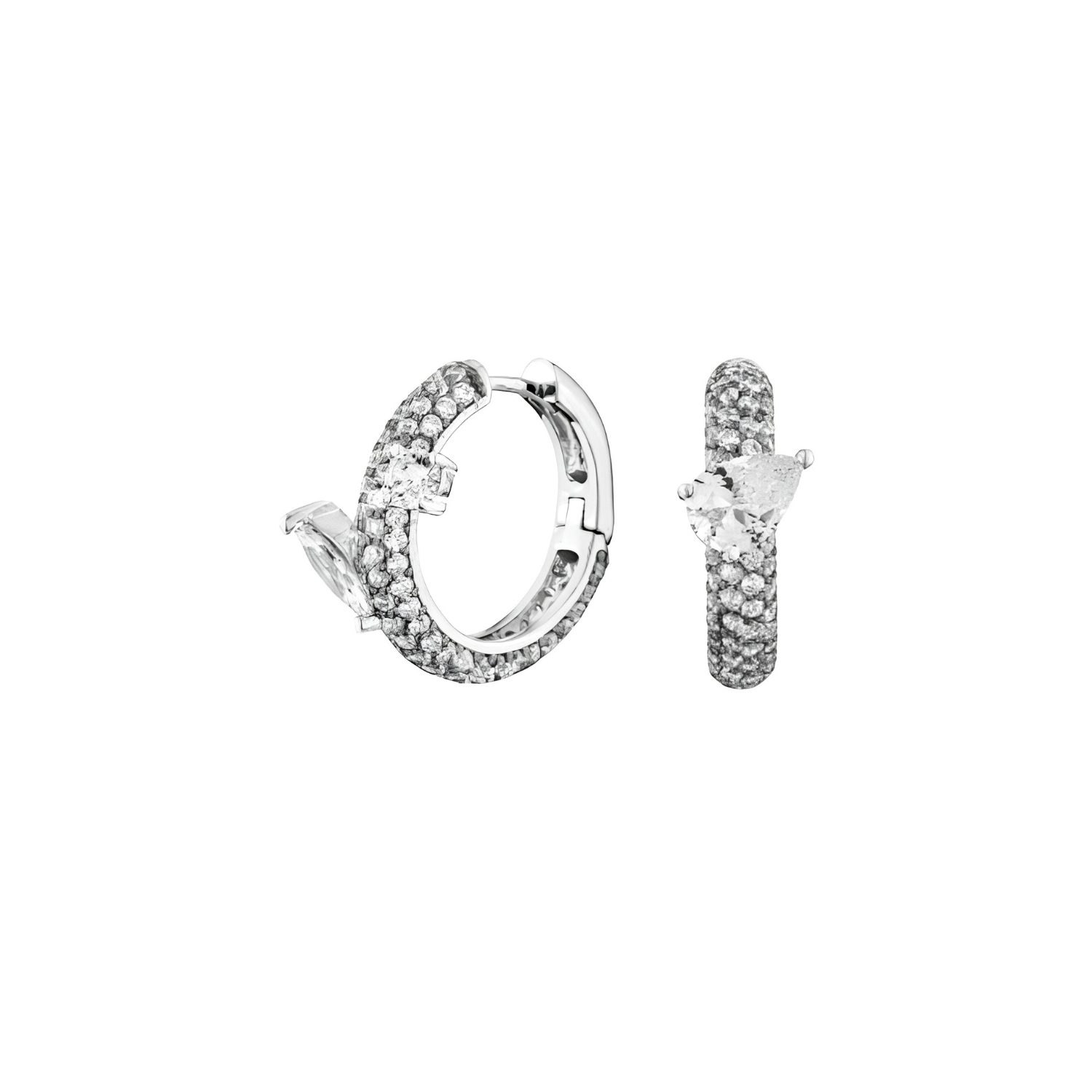UNCONTAINED HUGGIE EARRINGS SILVER