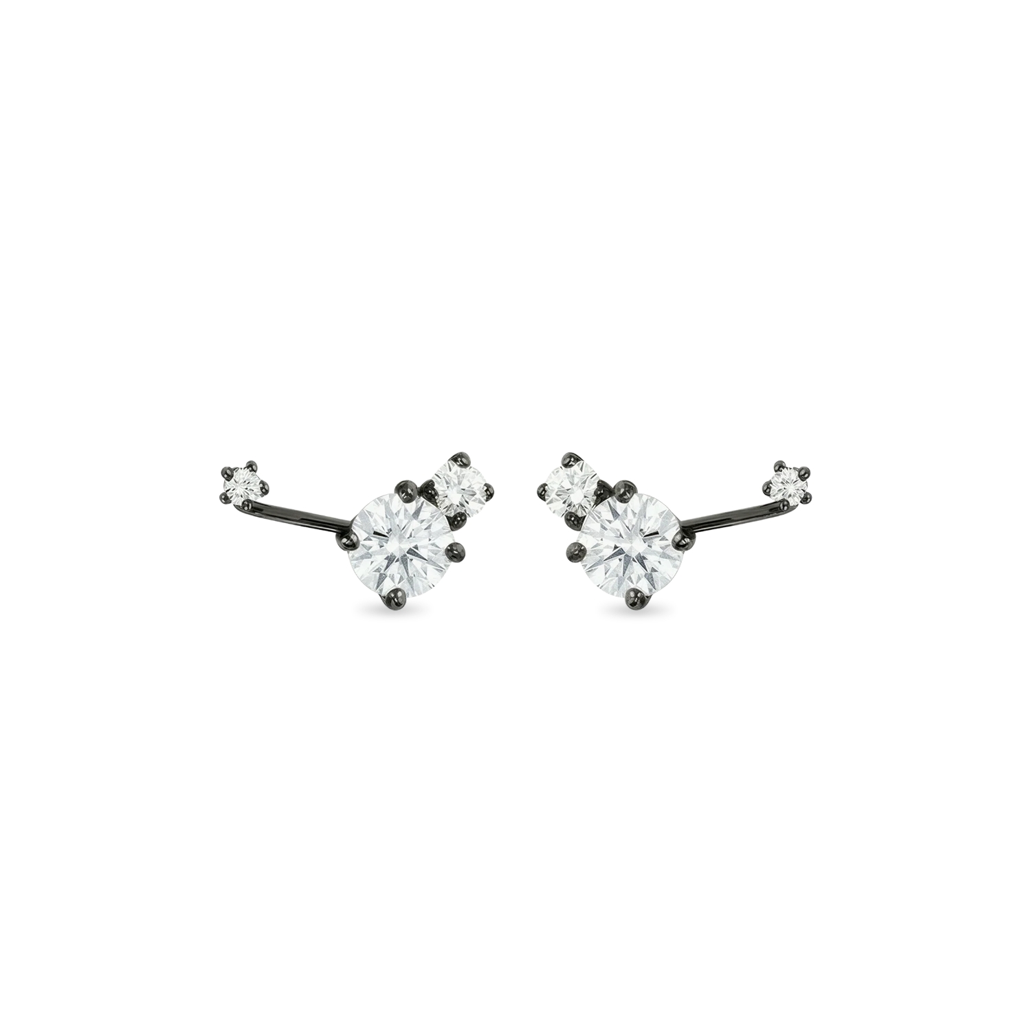 SUSPENSION SOLITAIRE CLIMBER EARRINGS BLACK