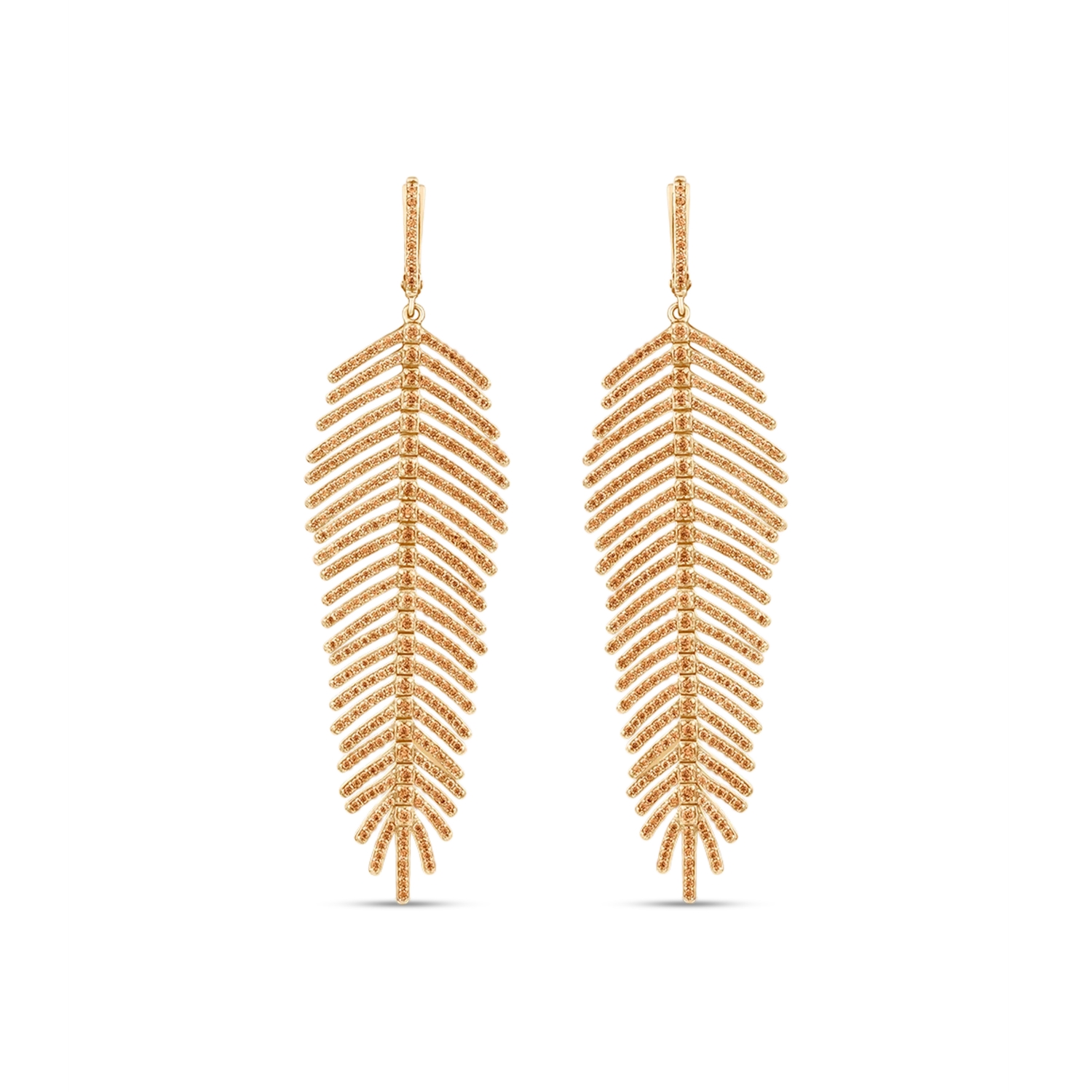 FREEDOM EARRINGS GOLD WITH CHAMPAGNE STONES