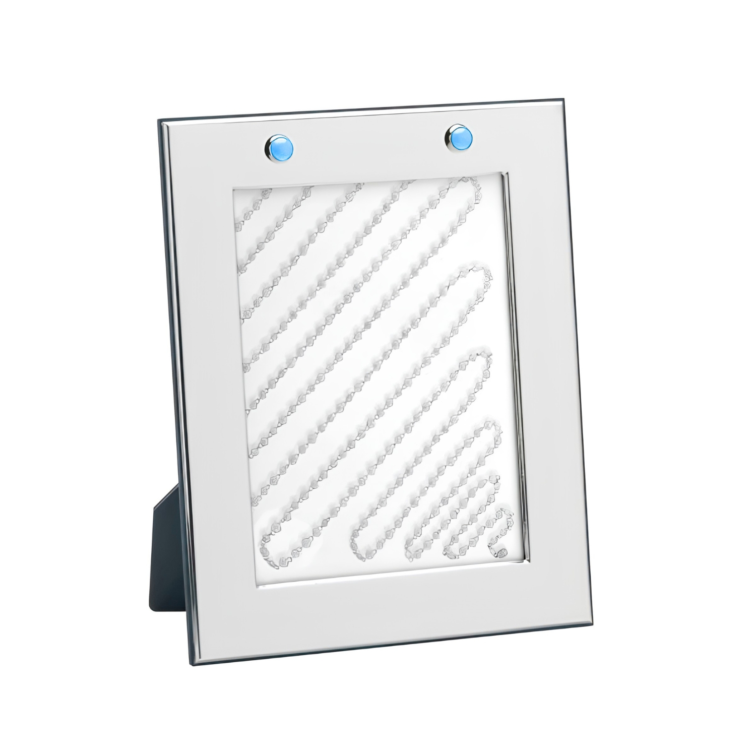 SILVER PLATED PICTURE FRAME WITH TURQUOISE