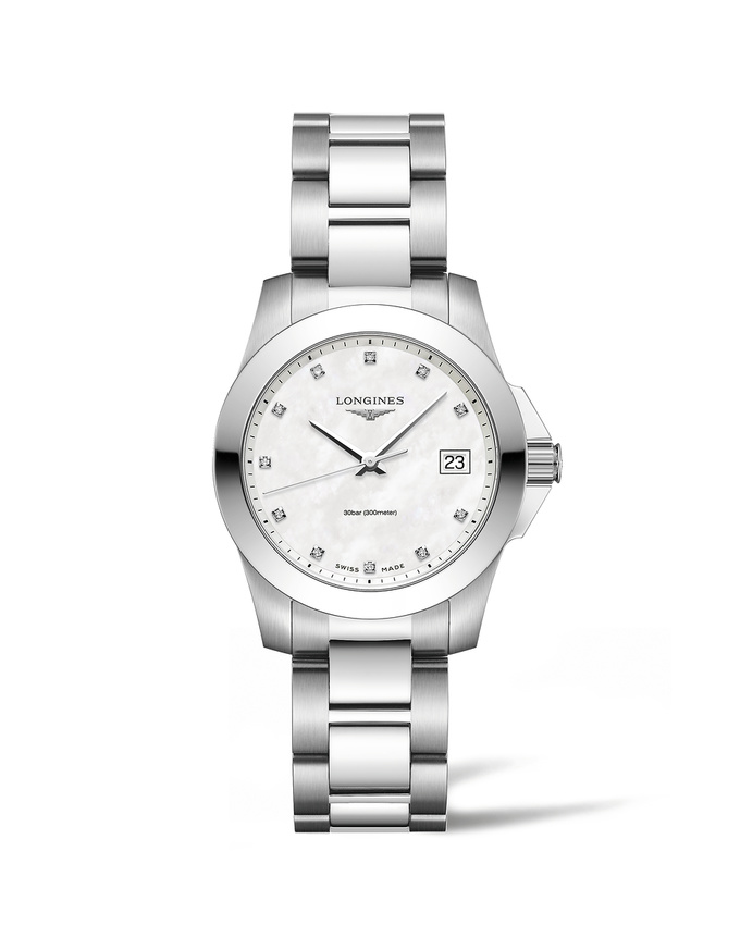LONGINES CONQUEST 34MM MOP DIAMONDS QUARTZ L33774876