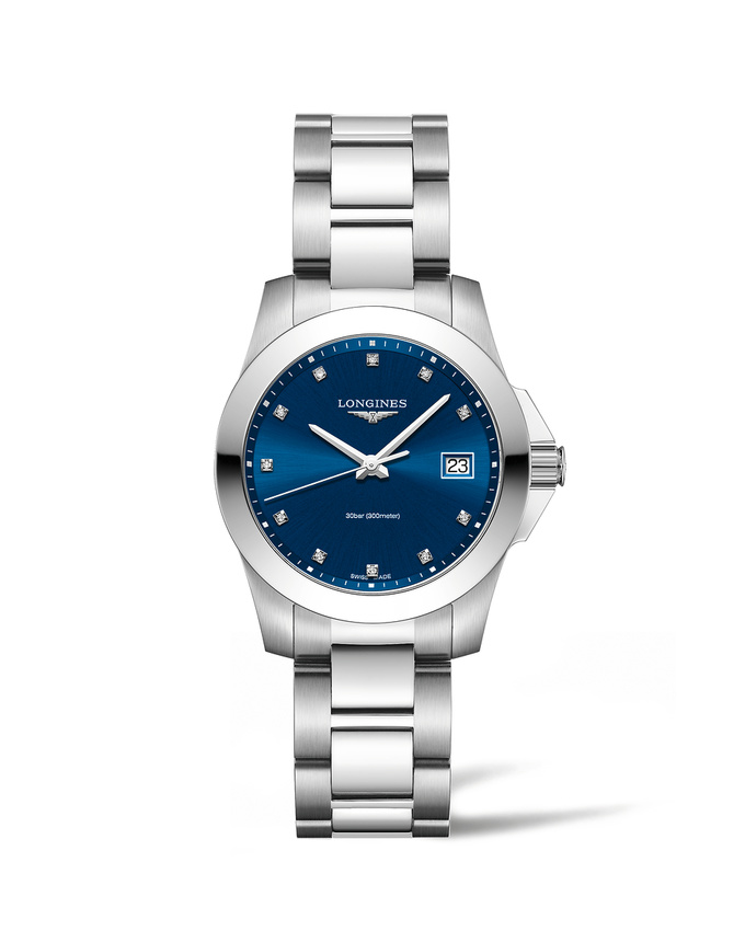 LONGINES CONQUEST 34MM BLUE DIAMONDS QUARTZ L33774976