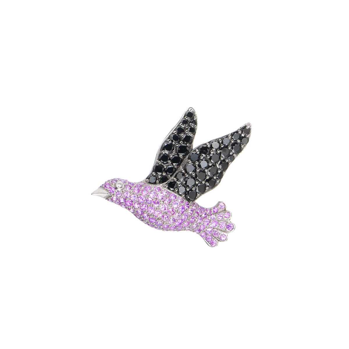DIAMOND BROOCH 18K WHITE GOLD