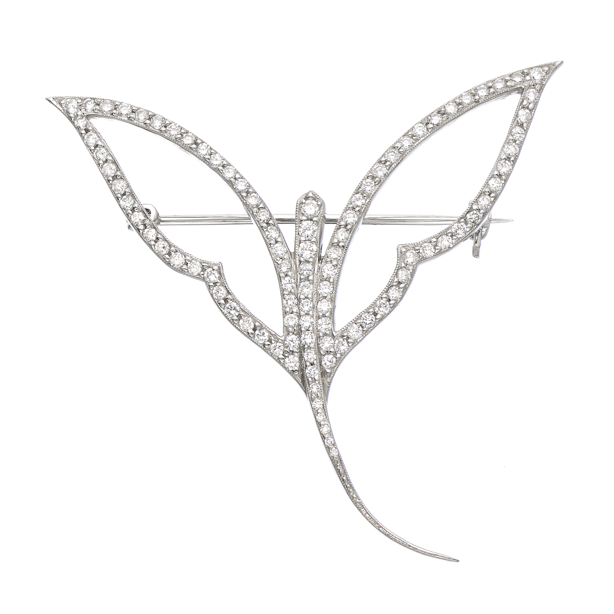 DIAMOND BAT BROOCH PLATINUM