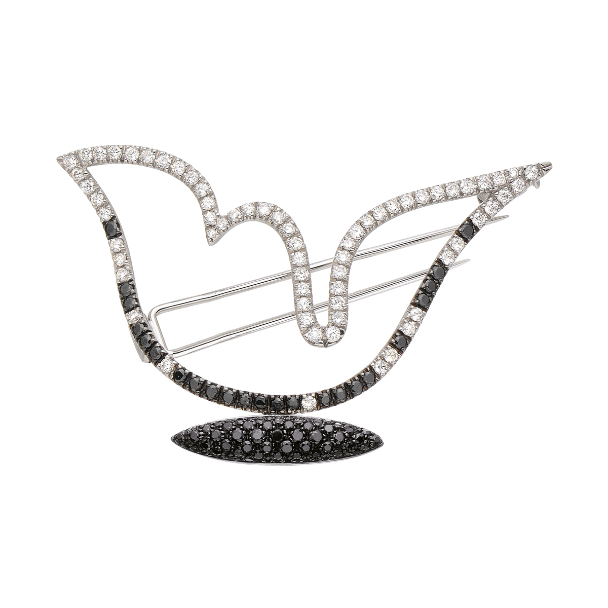 K18 WHITE GOLD DIAMOND BROOCH