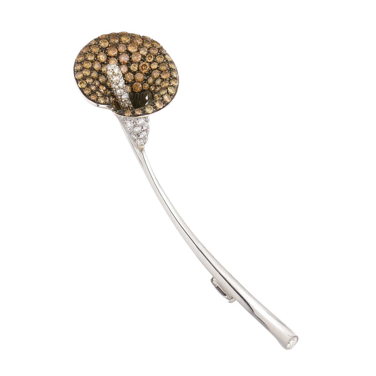 K18 WHITE GOLD DIAMOND BROOCH