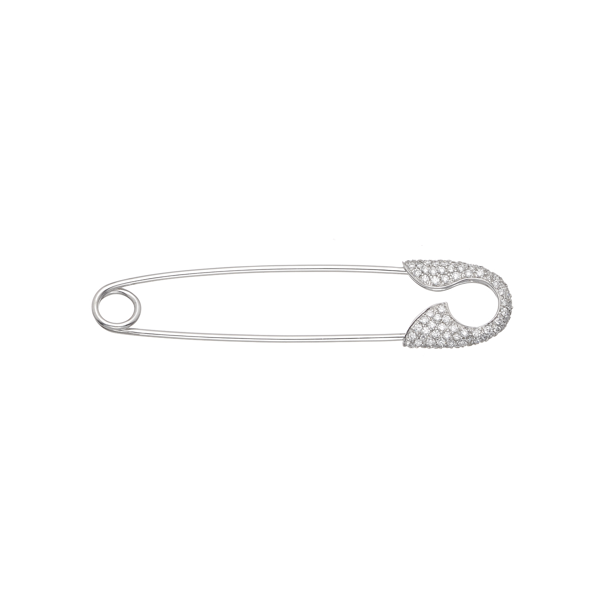 K18 WHITE GOLD DIAMOND SAFETY PIN