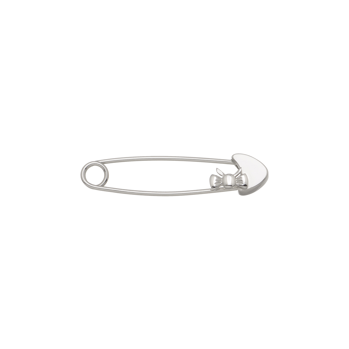 K18 WHITE GOLD SAFETY PIN WITH BOW