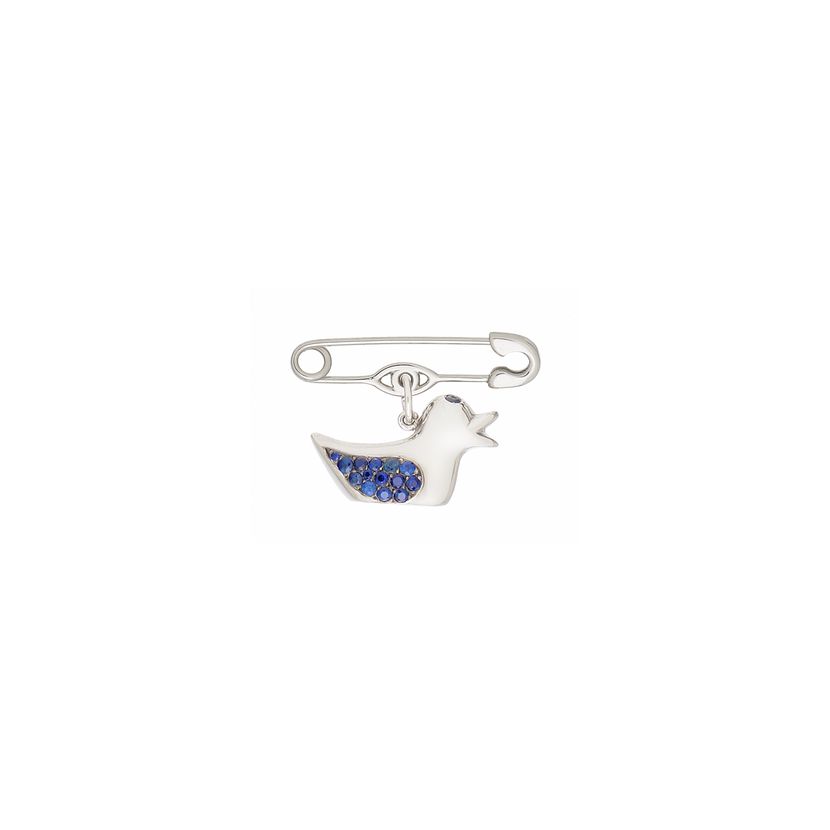 WHITE GOLD PIN K18 WITH DUCK