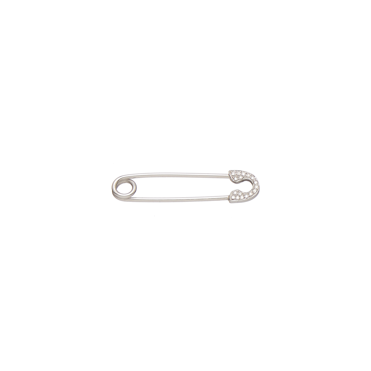 K14 WHITE GOLD DIAMOND SAFETY PIN
