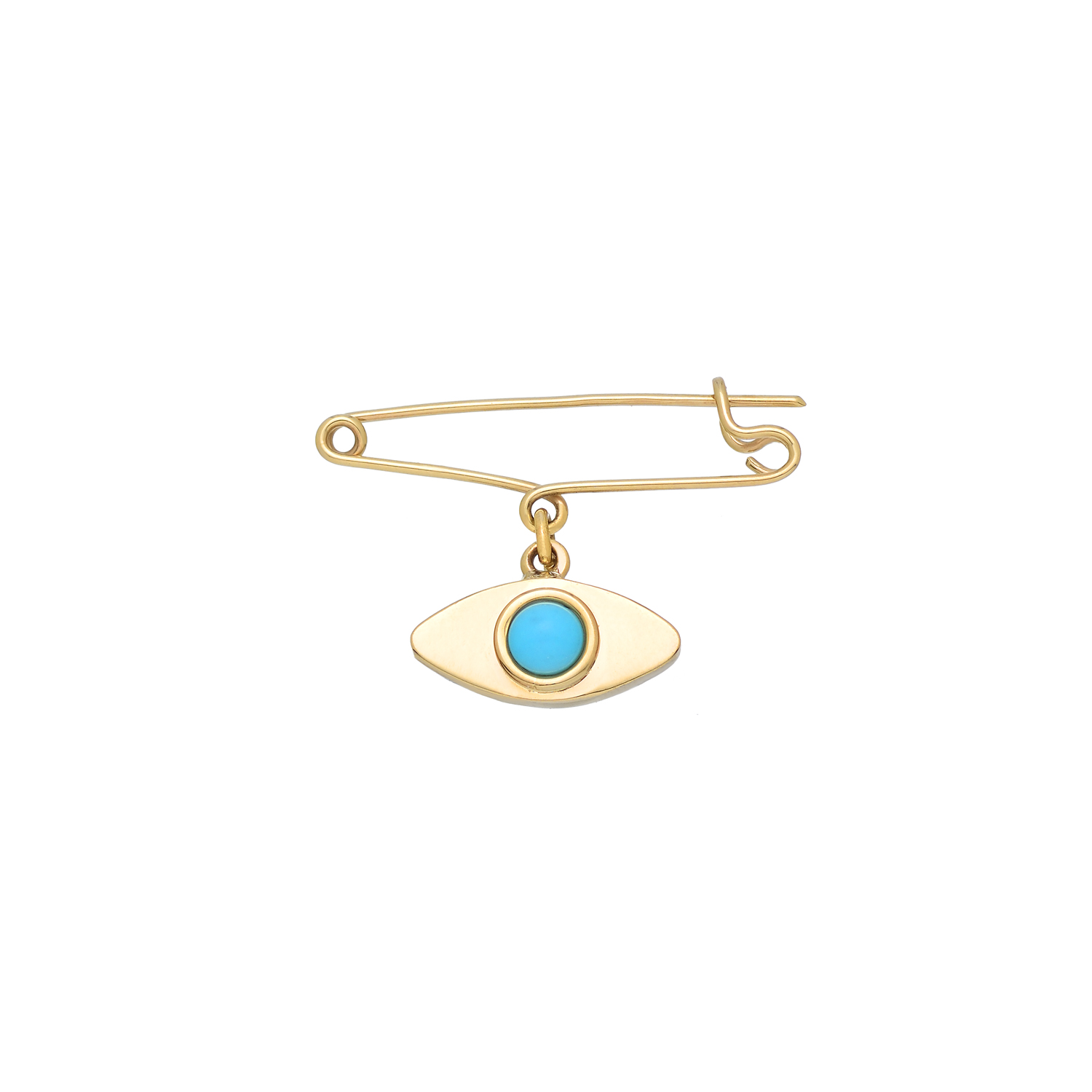 TWO-SIDED SAFETY PIN 14K YELLOW GOLD