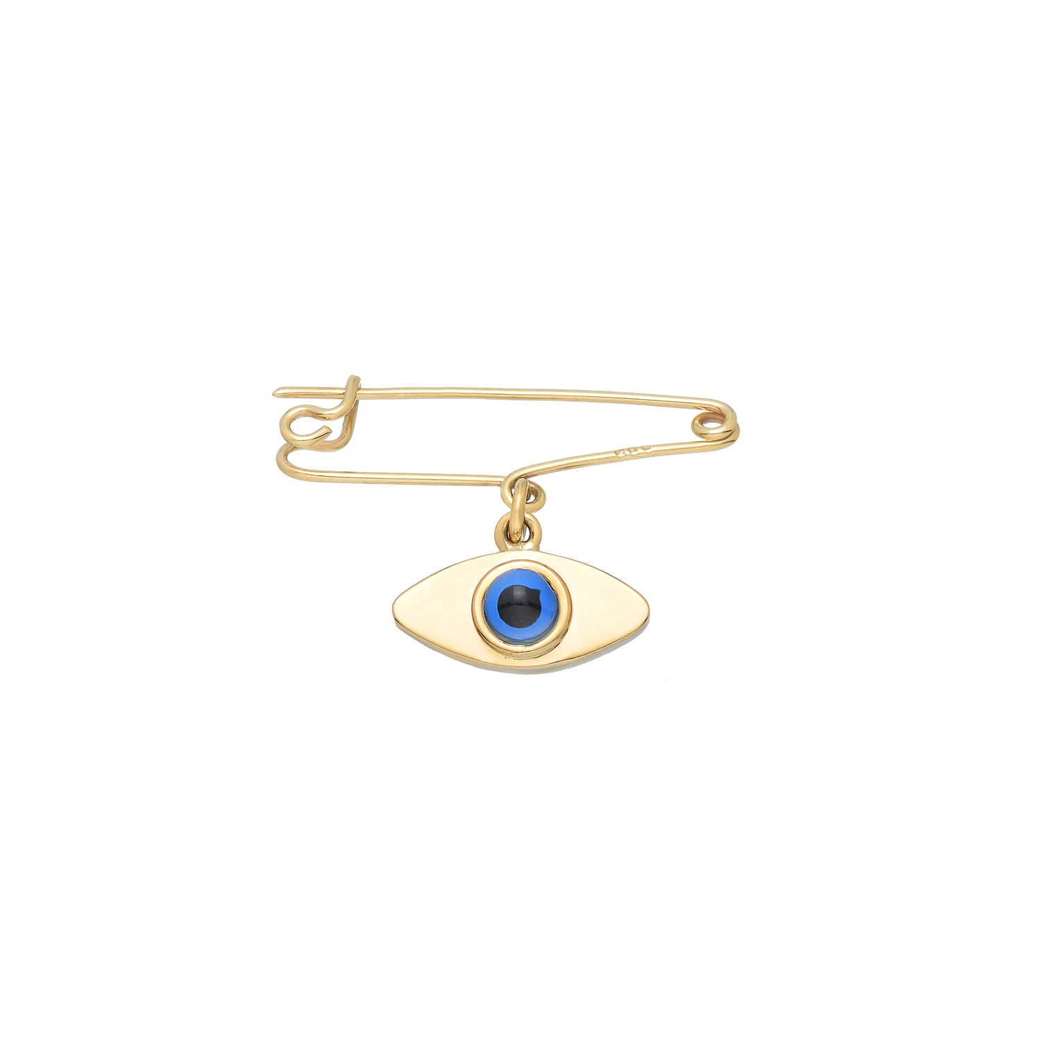 TWO-SIDED SAFETY PIN 14K YELLOW GOLD