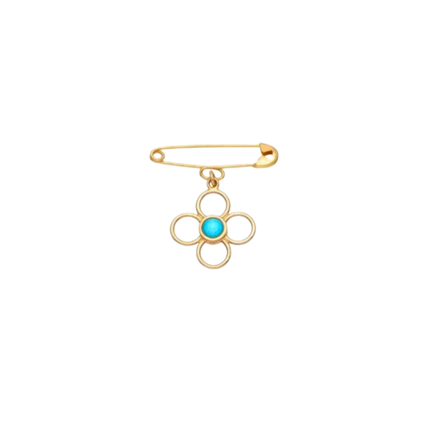 CROSS SAFETY PIN 14K YELLOW GOLD