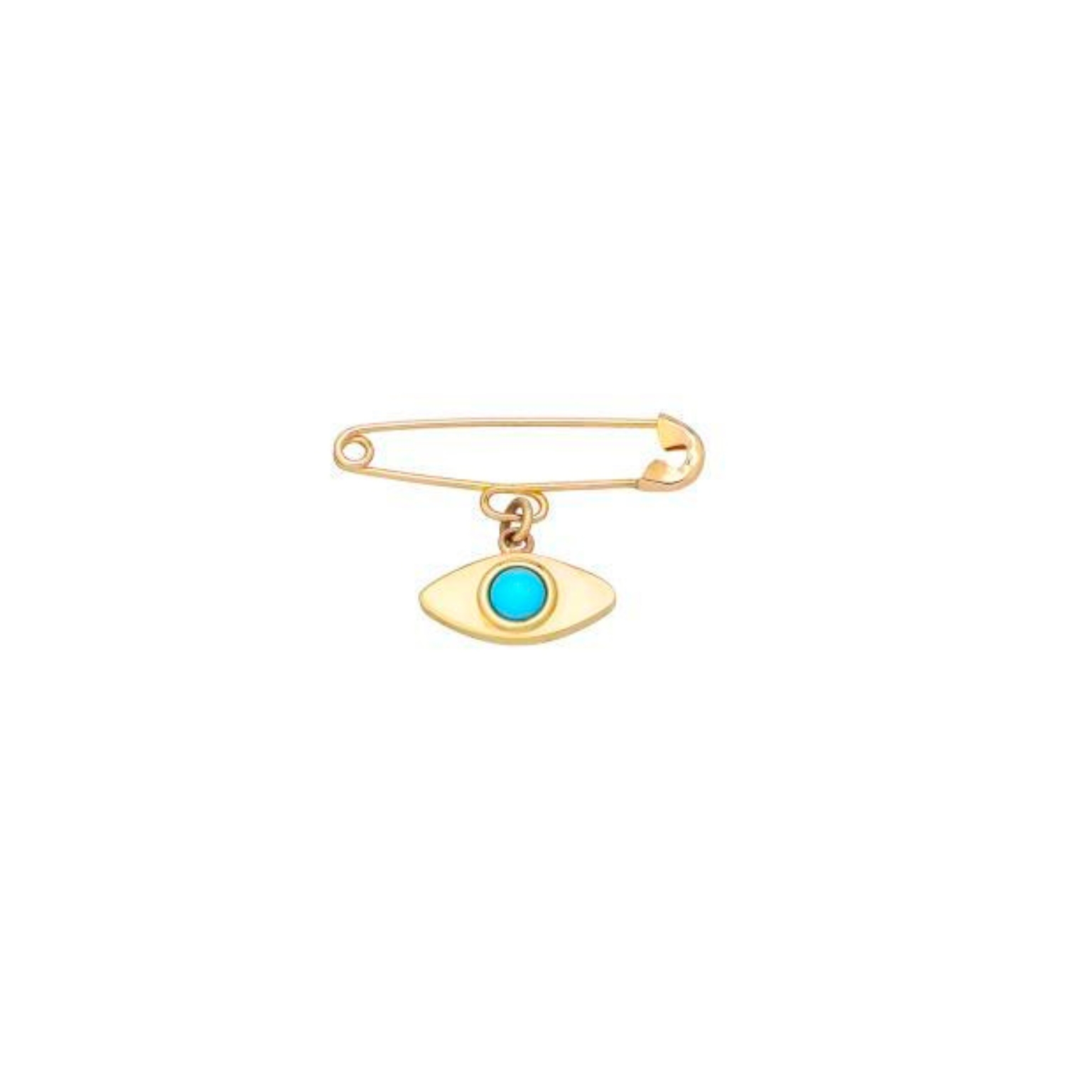 DOUBLE-SIDED PIN EVIL EYE STAMP K14 GOLD