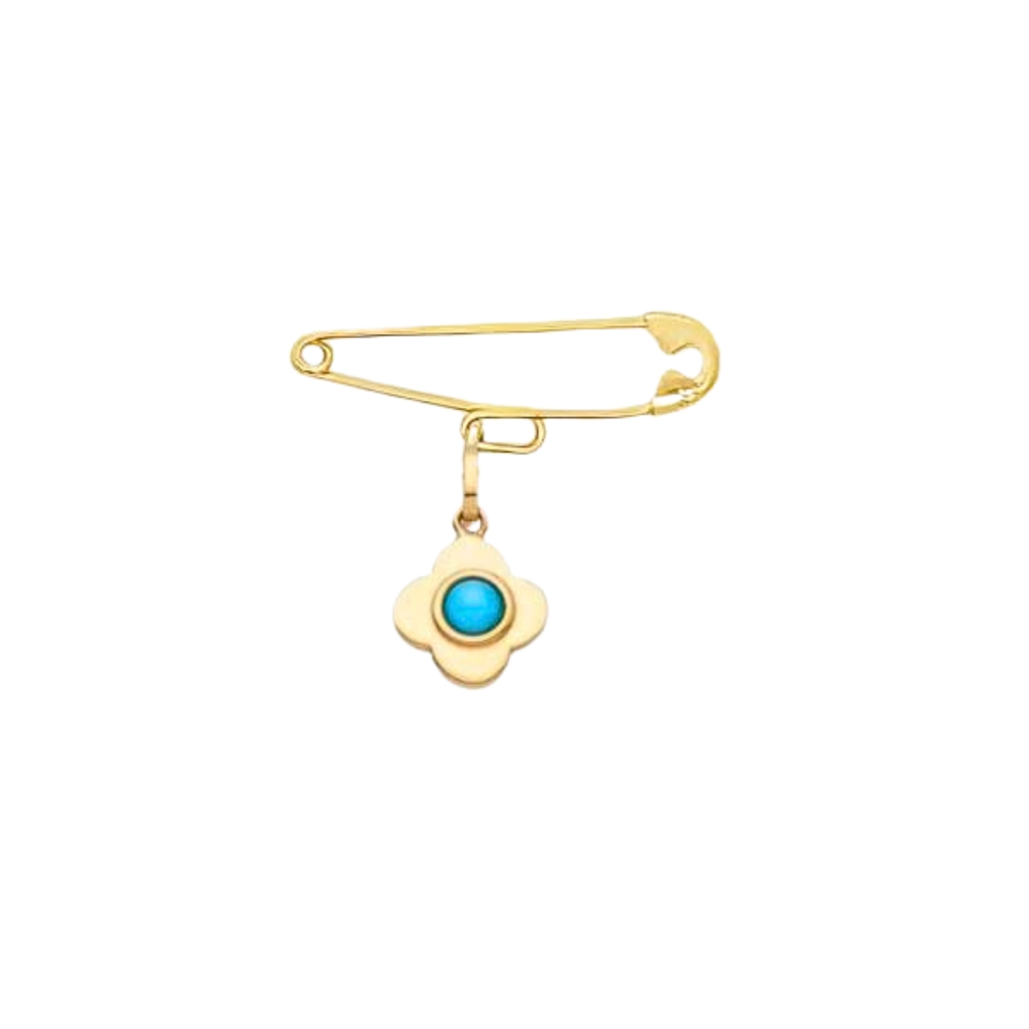 14K GOLD PIN WITH DOUBLE-SIDED EVIL EYE