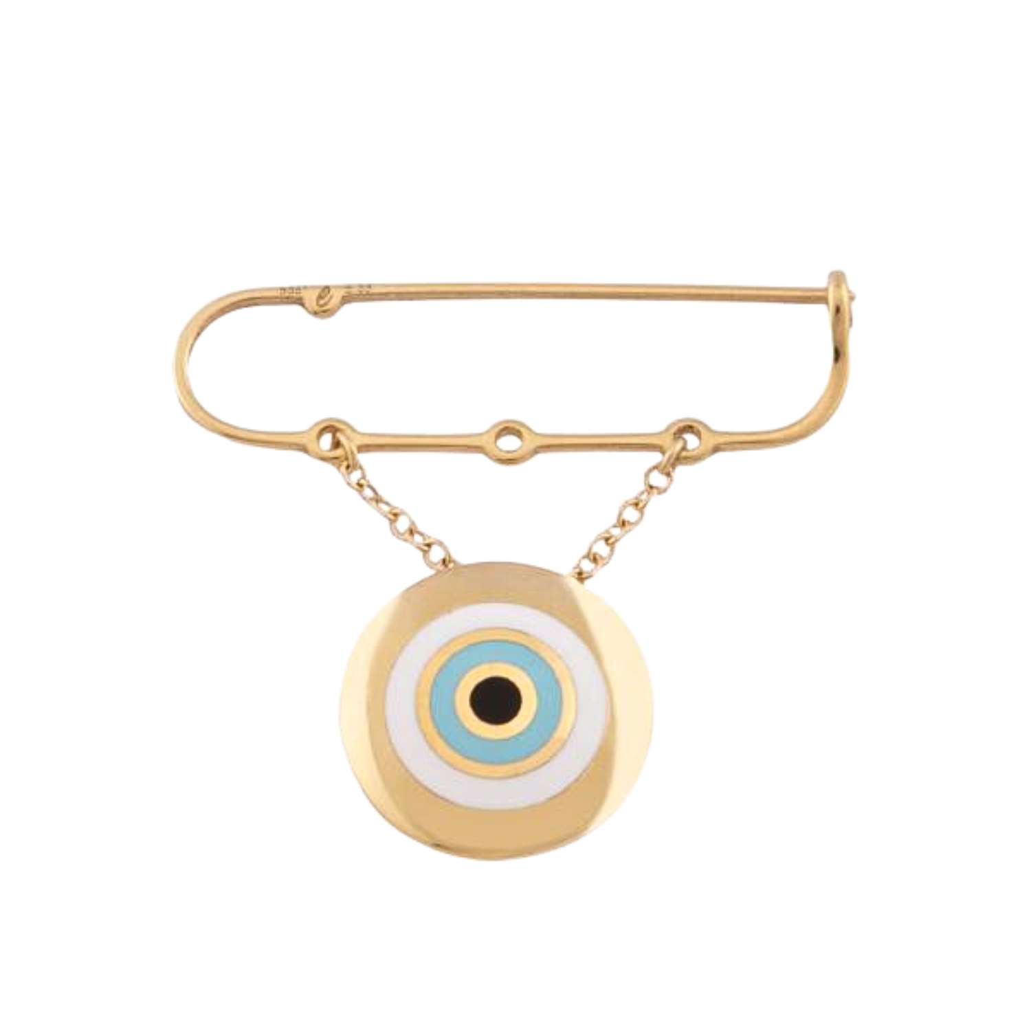 K14 GOLD PIN WITH CERAMIC EVIL EYE