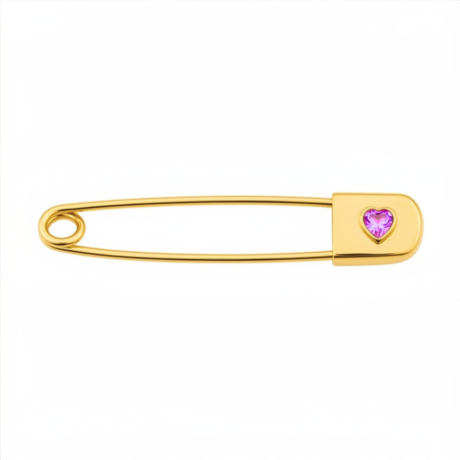 Κ14 GOLD PIN WITH PINK HEART SAPPHIRE