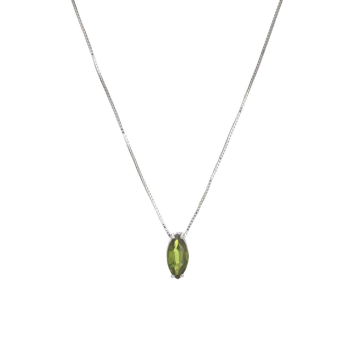 K18 WHITE GOLD NECKLACE WITH GREEN SAPPHIRE