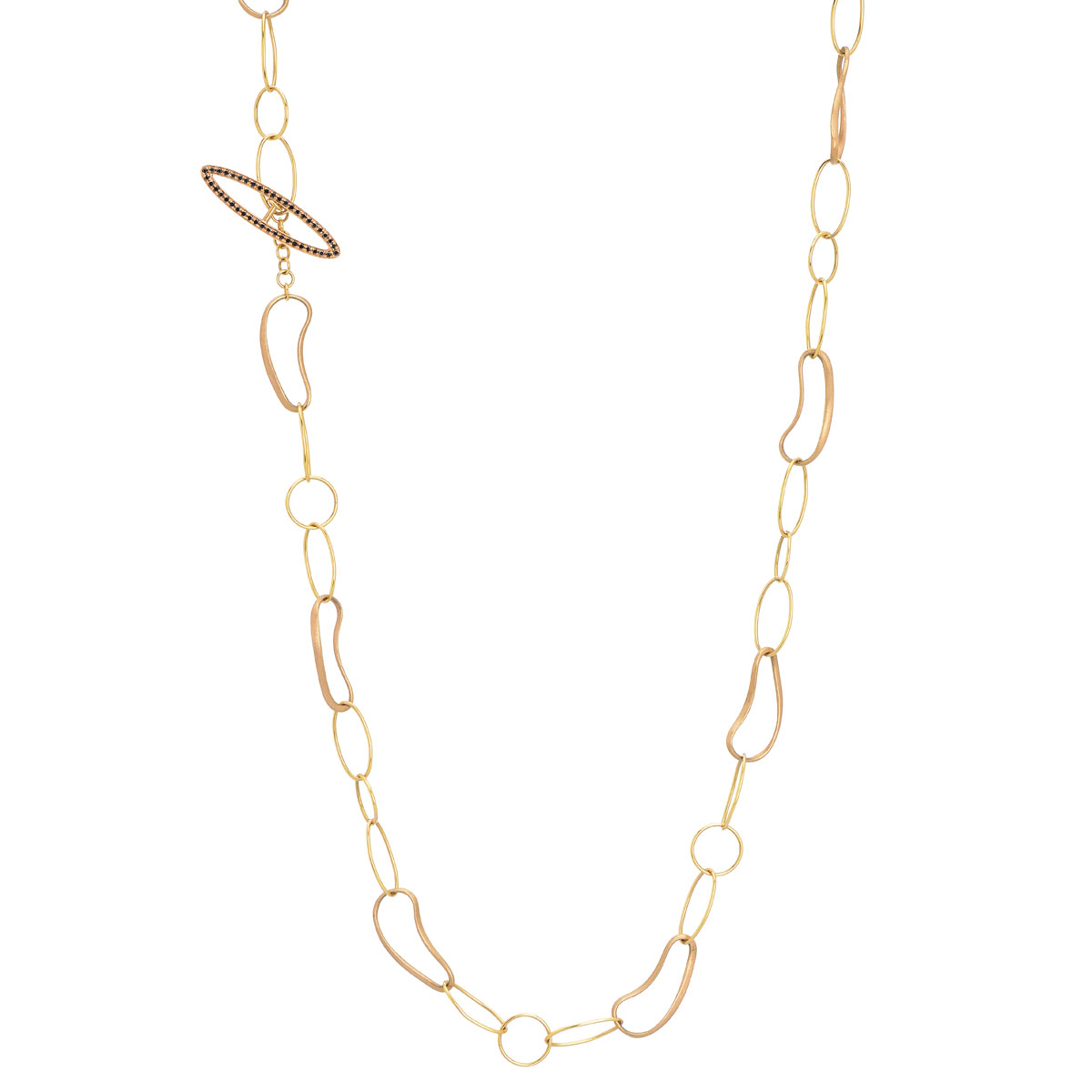 K18 ROSE GOLD BLACK DIAMOND NECKLACE
