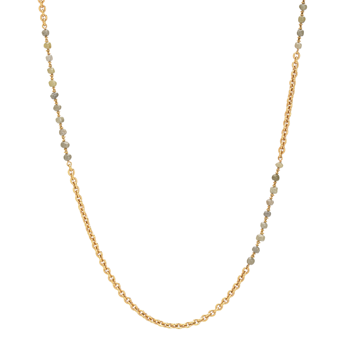K18 ROSE GOLD GREEN DIAMONDS NECKLACE